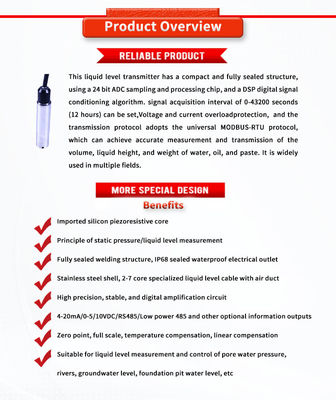 UBPT500-601Y Liquid Level Sensor For Monitoring Position And Range Of 0.5-100m