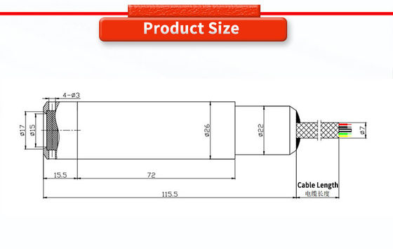 3.1-6.1VDC Supply Voltage 0.5-100m Liquid Level Sensor For Pore Pressure Gauge