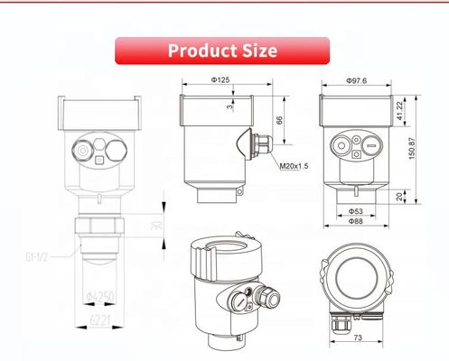 80G Solid Liquid Detection Easy Installation Millimeter Wave Radar Level Gauge
